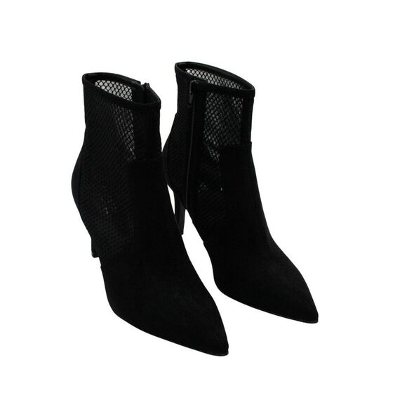 Alfani Womens Black Mesh Cushioned Jamari Pointed Toe Stiletto Zip-up Dress Boot - Picture 2 of 8